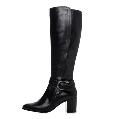 Gucci Calfskin Dionysus Elizabeth Knee High Boots 38 Black 1 of 17