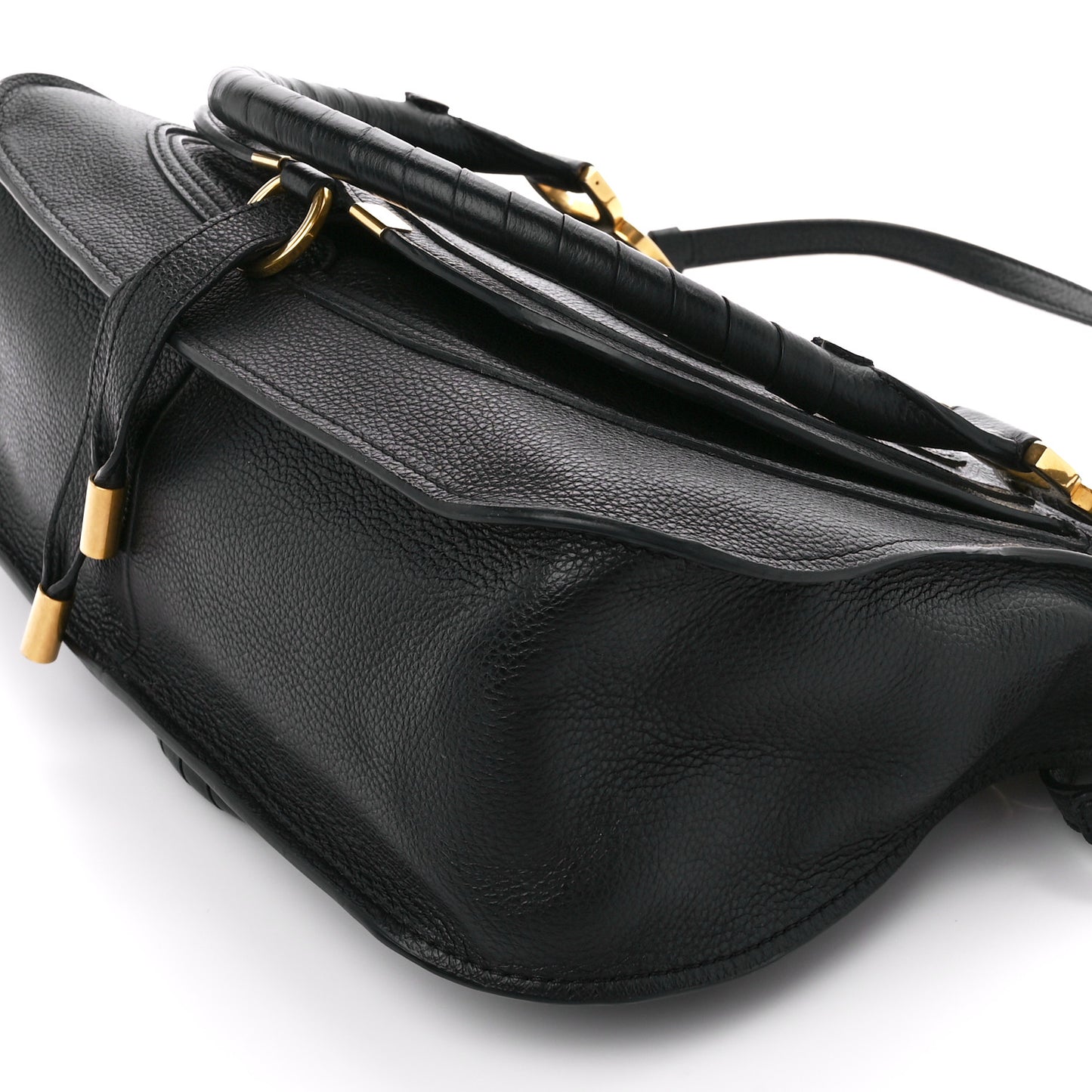 Calfskin Medium Marcie Satchel Black