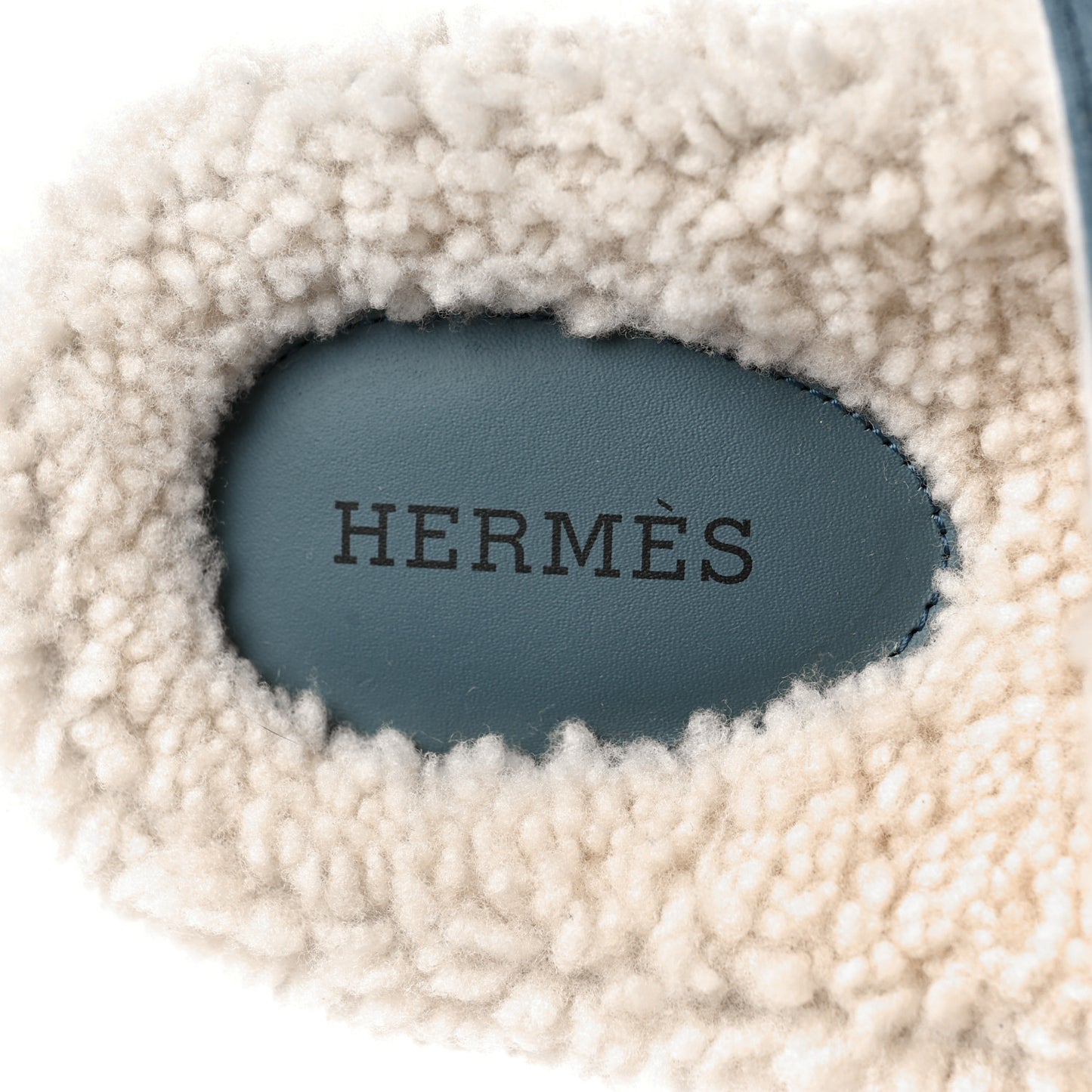 Suede Goatskin Woolskin Womens Chypre Sandals 39 Bleu Pinede Ecru