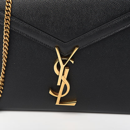Saint Laurent Grain De Poudre Monogram Cassandra Chain Wallet Black Rouge Legion 8 of 8