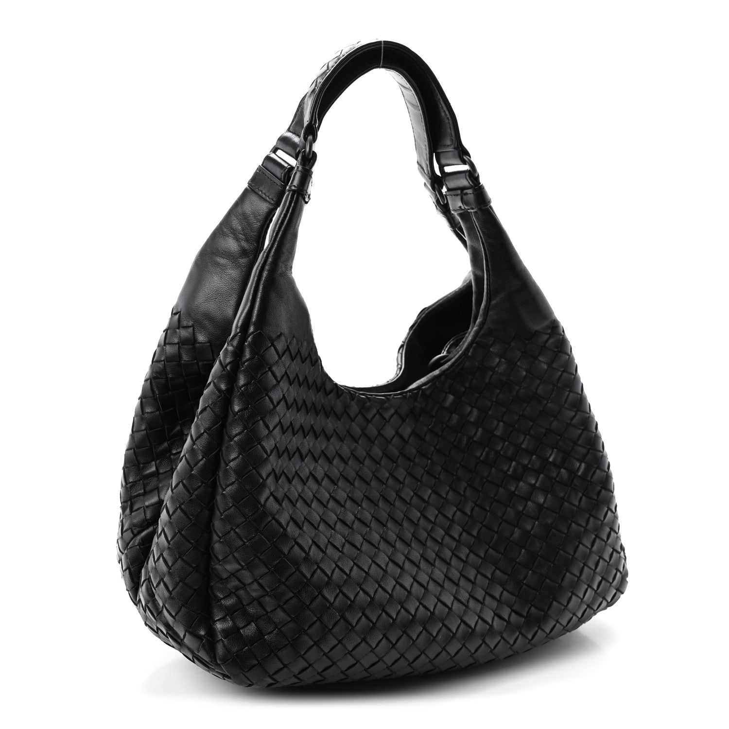 Bottega Veneta Nappa Intrecciato Medium Campana Shoulder Bag Black 3 of 10