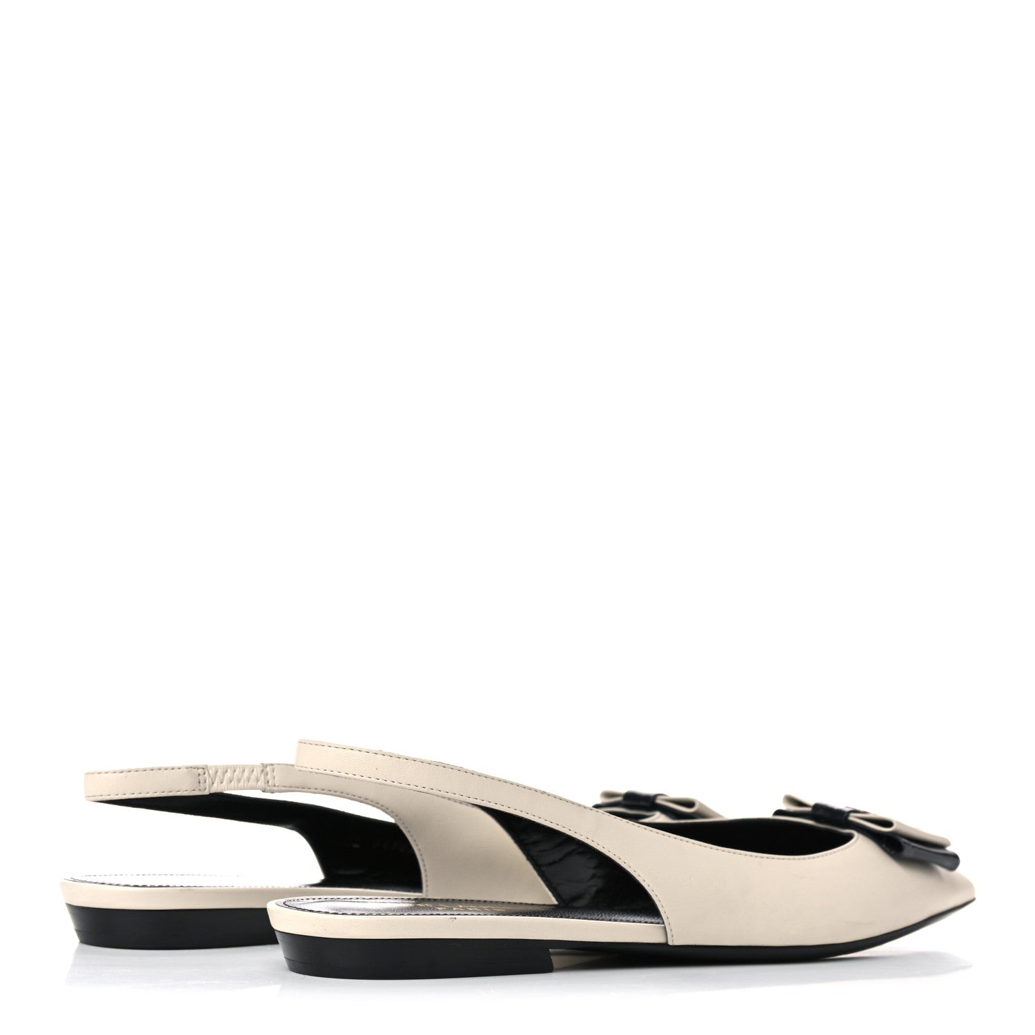 Saint Laurent Patent Smooth Lambskin Anais Slingback Flats 36 Navy Pearl 4 of 8