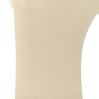 Chanel Lambskin Quilted CC Turnlock Sandals 40 Ivory 8 of 8