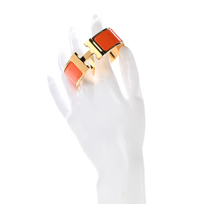 Hermes Enamel Wide Clic Clac H Bracelet PM Orange 2 of 5