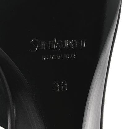 Saint Laurent Smooth Calfskin Cassandra Monogram Sandals 38 Black 15 of 22