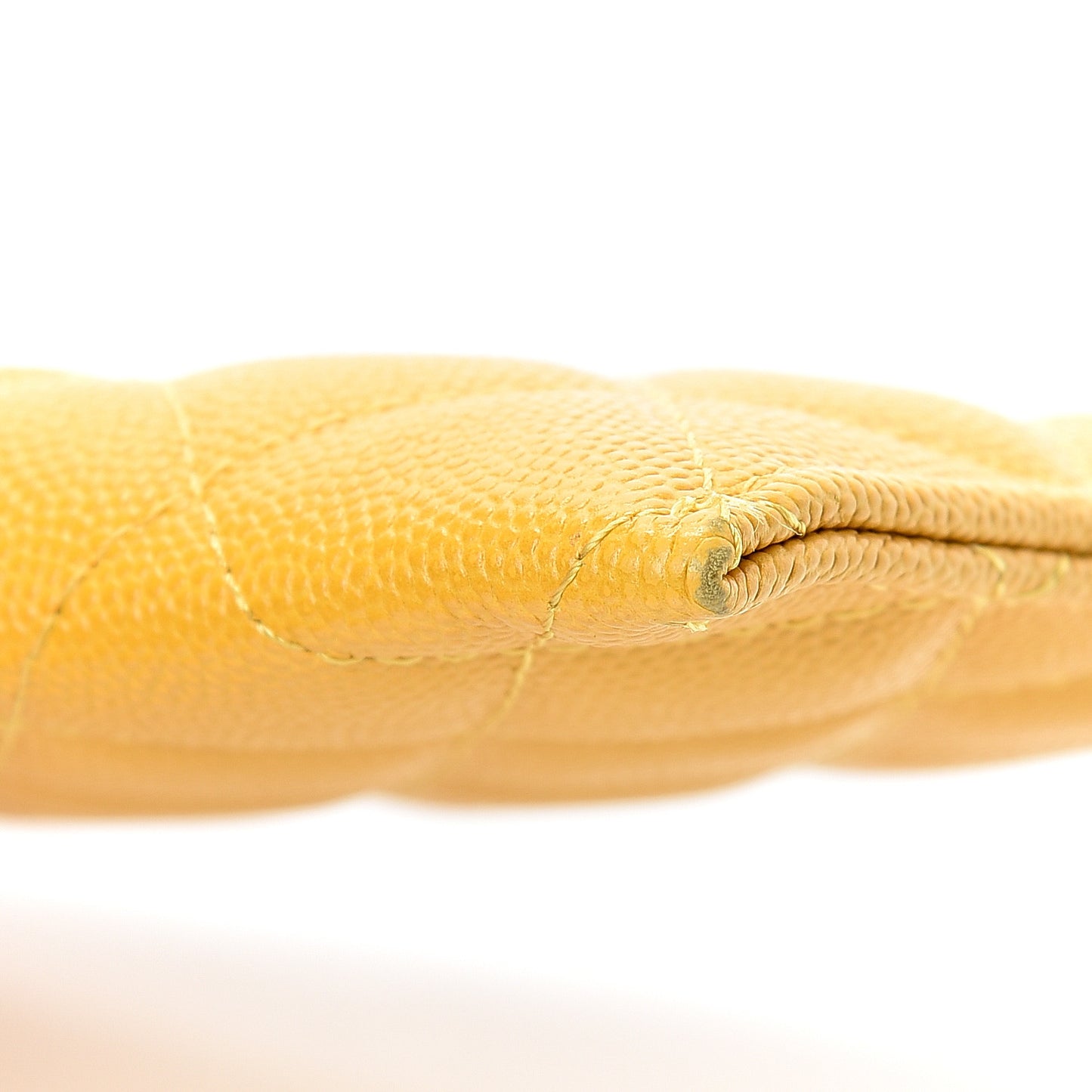 Caviar Quilted Classic Zip Pouch Yellow