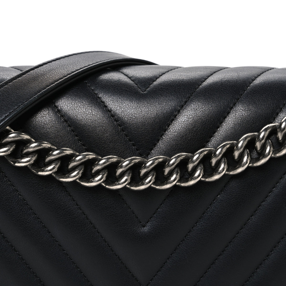 Chanel Lambskin Chevron Quilted New Medium Boy Flap Black 8 of 10