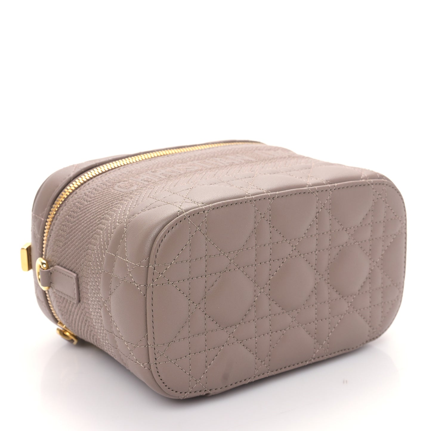 Lambskin Cannage Small Diortravel Vanity Case Warm Taupe