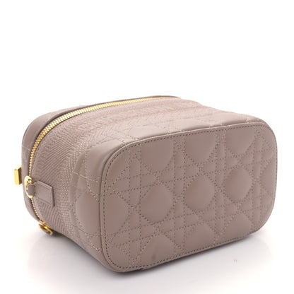 Christian Dior Lambskin Cannage Small Diortravel Vanity Case Warm Taupe 4 of 8