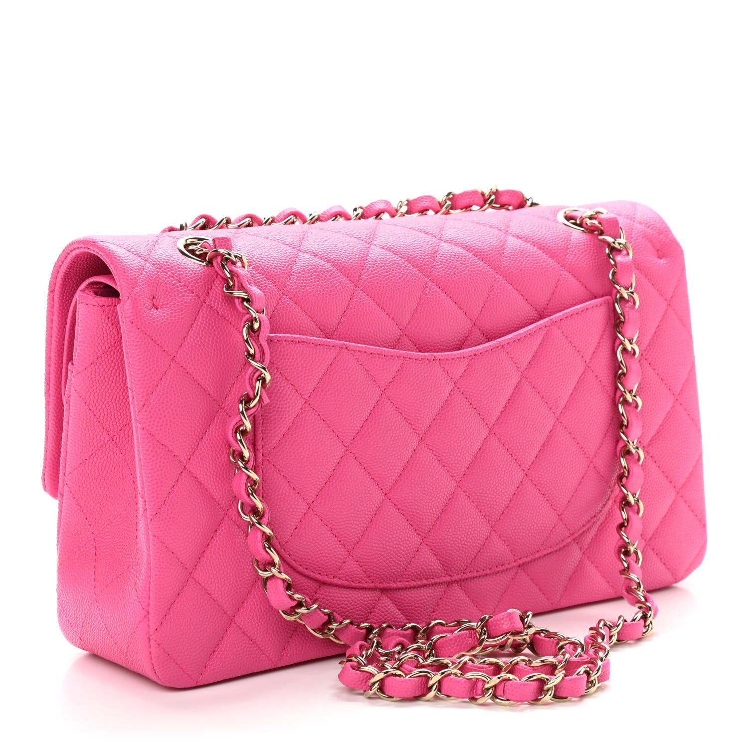 Chanel Caviar Quilted Medium Double Flap Dark Pink 2 of 9