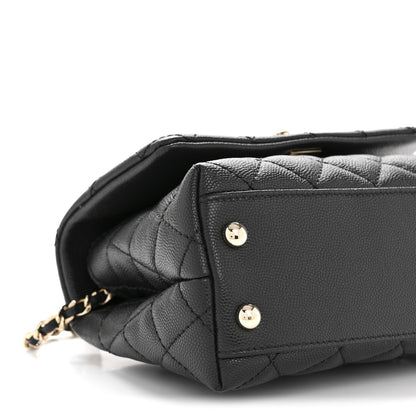 Chanel Caviar Quilted Extra Mini Coco Handle Flap Black 9 of 11