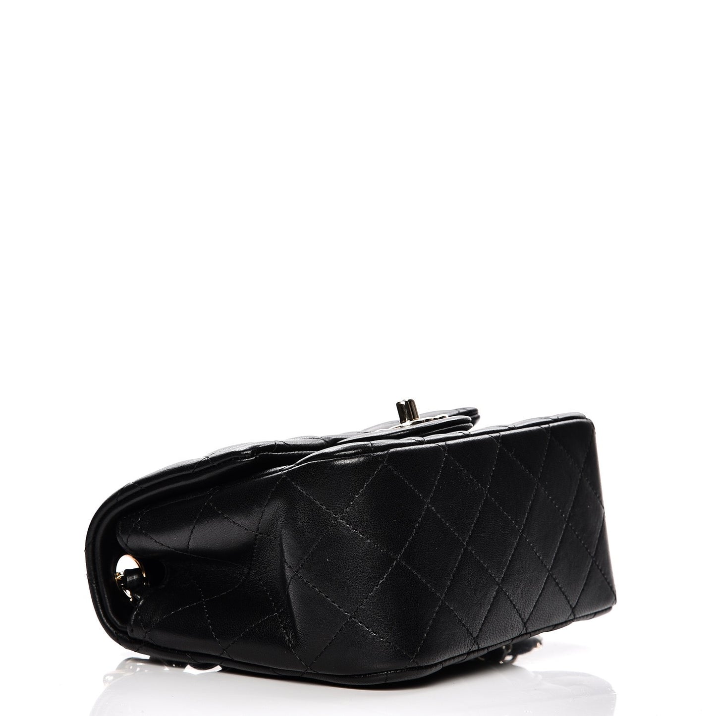 Lambskin Quilted Mini Square Flap Black