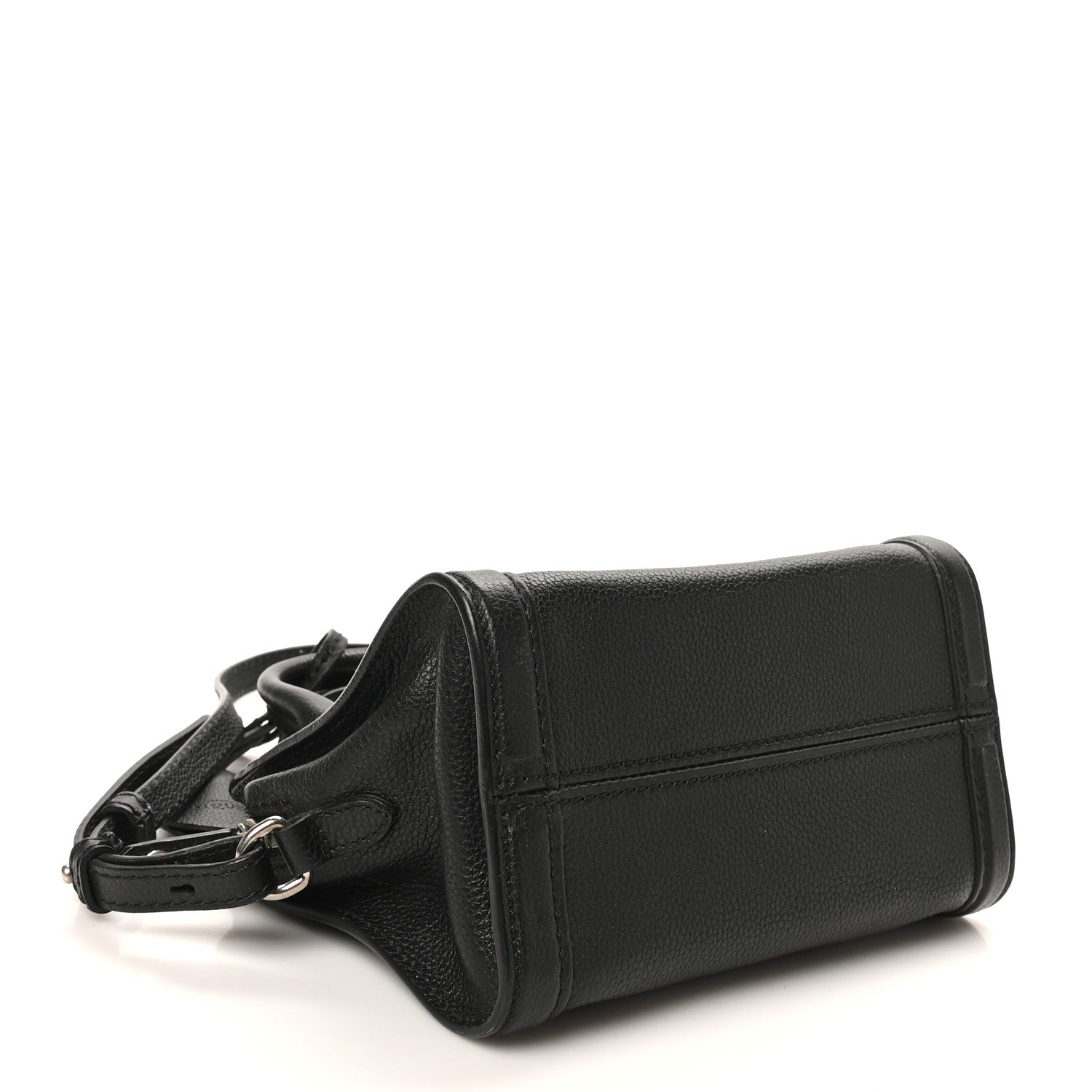 Alexander McQueen Pebbled Calfskin Mini Skull Padlock Zip Around Tote Black 4 of 12