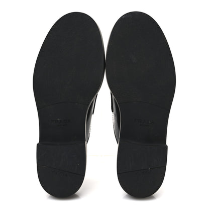 Prada Spazzolato Triangle 40mm Loafer Mules 37.5  Black 7 of 10