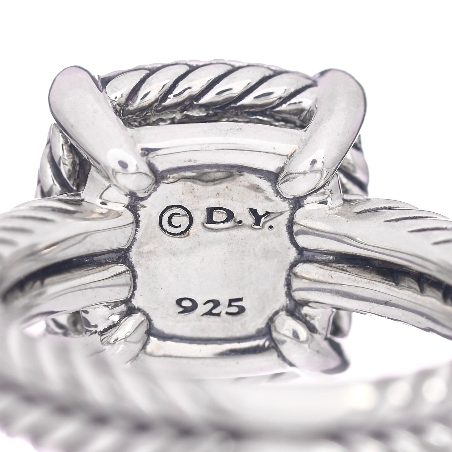 Sterling Silver Diamond Black Orchid 9mm Chatelaine Pave Bezel Ring 52 6