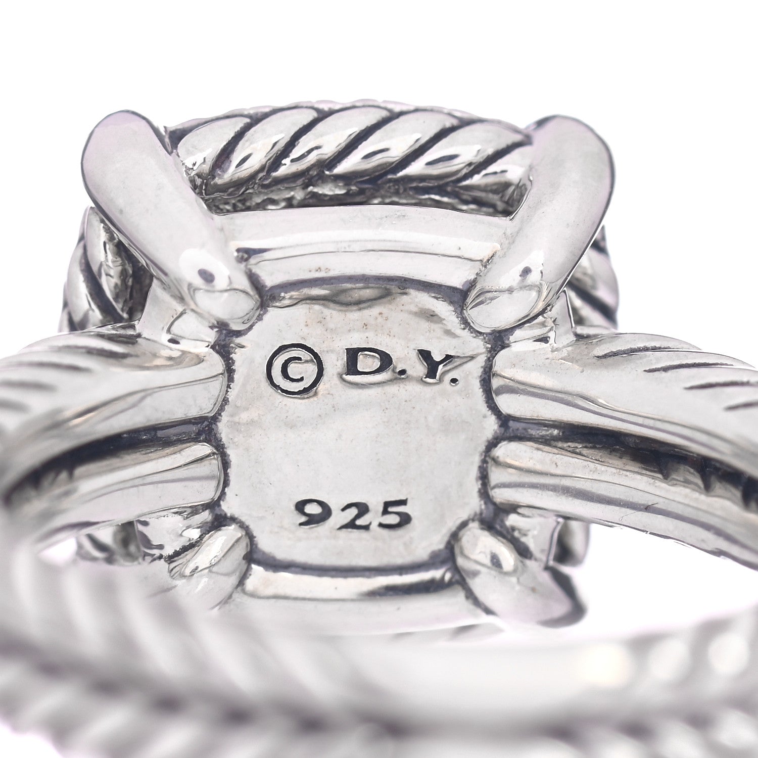 David Yurman Sterling Silver Diamond Black Orchid 9mm Chatelaine Pave Bezel Ring 52 6 5 of 5