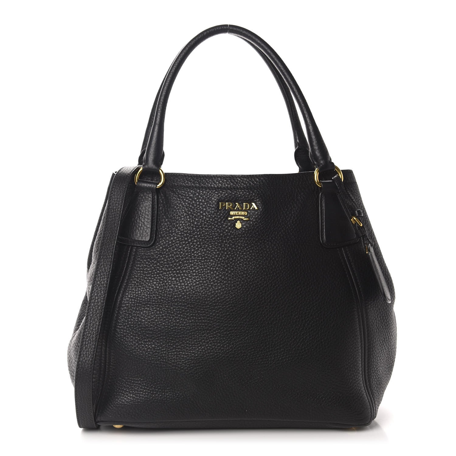 Prada Vitello Daino Tote Black 1 of 12