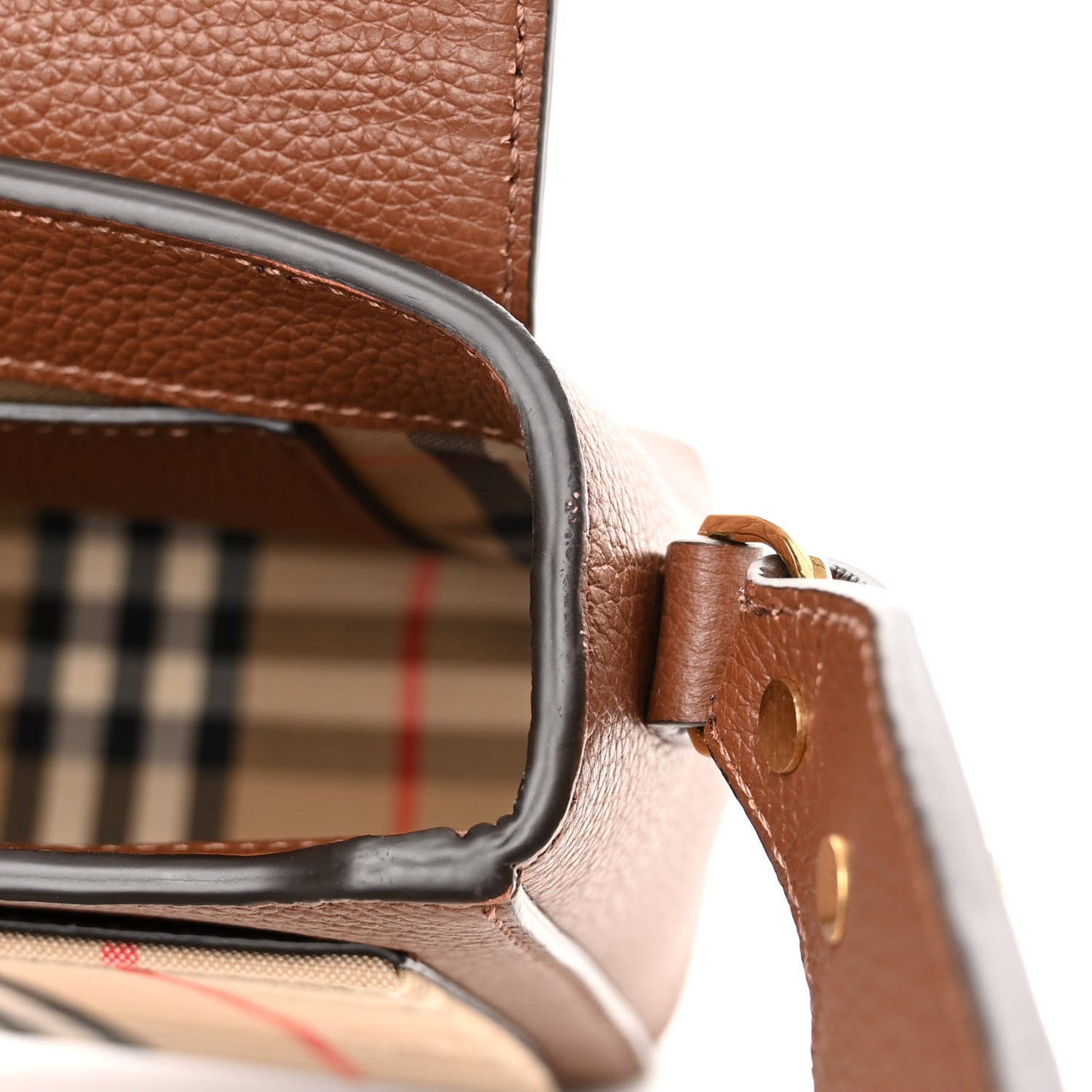 Calfskin Vintage Check Note Crossbody Bag Tan