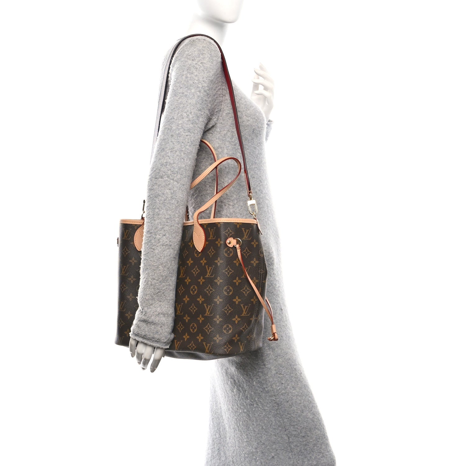 Louis Vuitton Monogram Inside Out Neverfull Bandouliere MM Rouge Sari 2 of 9