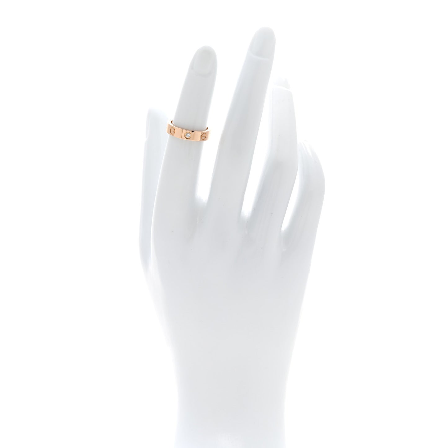 18K Pink Gold Diamond 4mm LOVE Wedding Band Ring 47 4