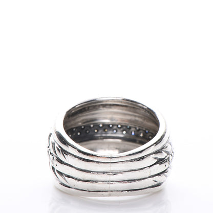David Yurman Sterling Silver Diamond Cable Ring 50 5.5 3 of 4