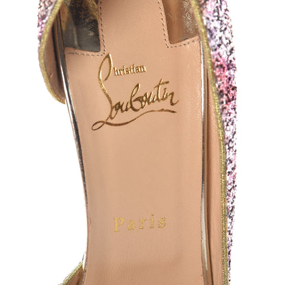 Christian Louboutin Glitter Demi You 100 Pumps 41.5 Rosette Gold 9 of 9