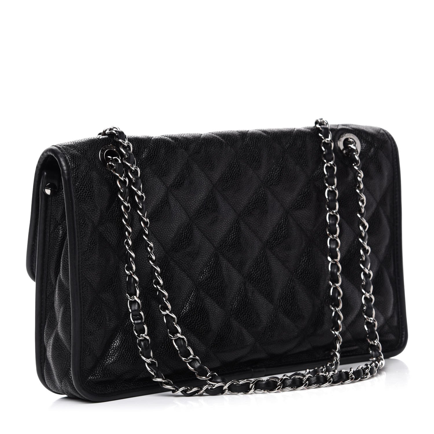 Chanel Caviar Quilted Large French Riviera Flap Black 3 of 10