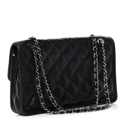 Chanel Caviar Quilted Large French Riviera Flap Black 3 of 10