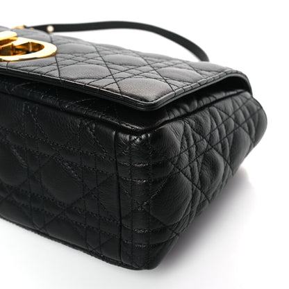 Christian Dior Grained Calfskin Cannage Large Caro Bag Black 9 of 9