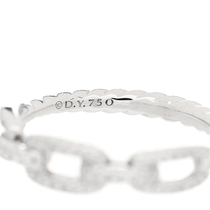 David Yurman 18K White Gold Diamond Stax Chain Link Pave Ring 52 6 3 of 4