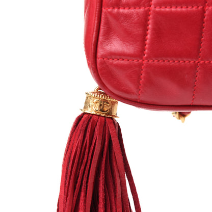 Chanel Lambskin Quilted Tassel Clutch Red 11 of 13