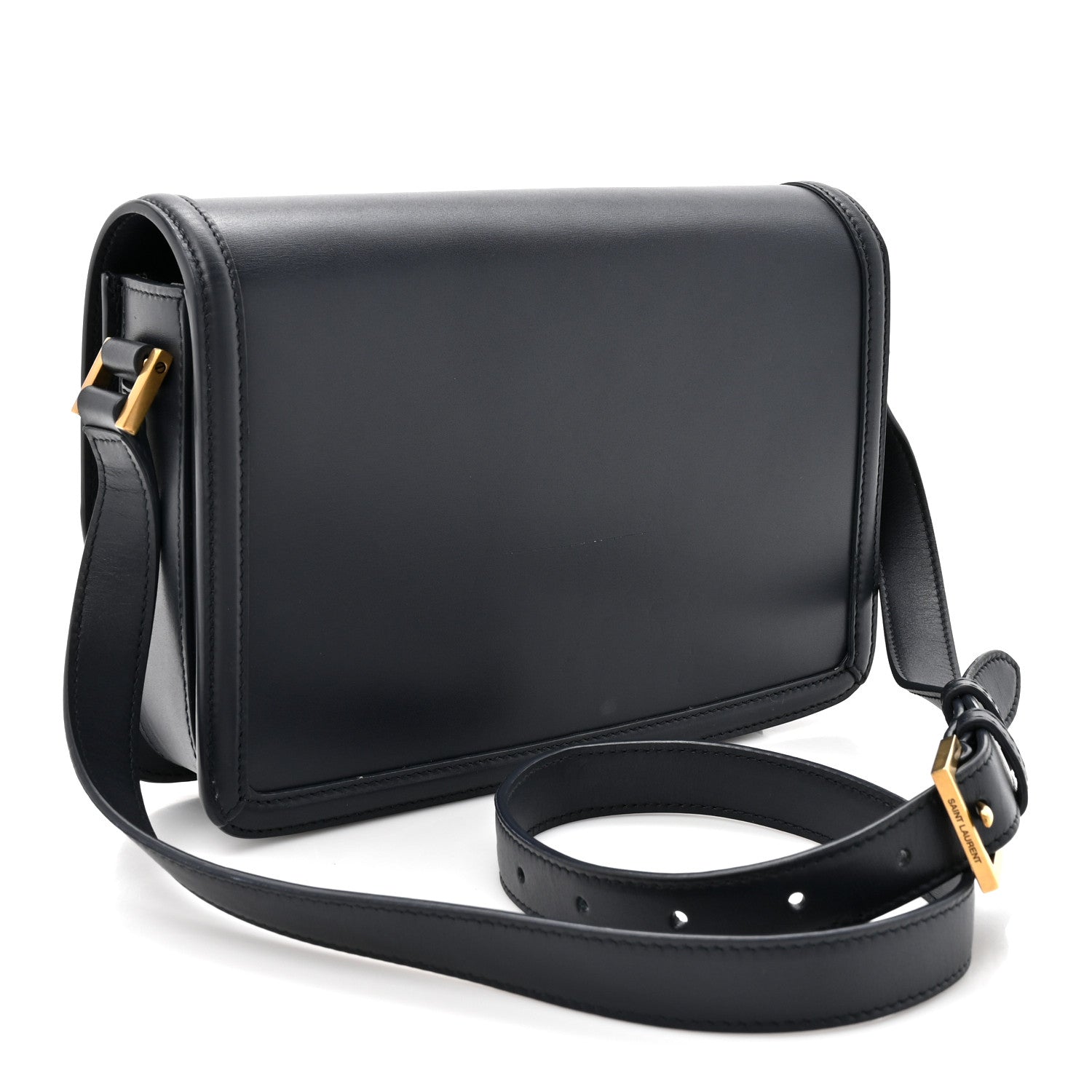 Saint Laurent Box Calfskin Monogram Medium Solferino Satchel Deep Marine 3 of 13