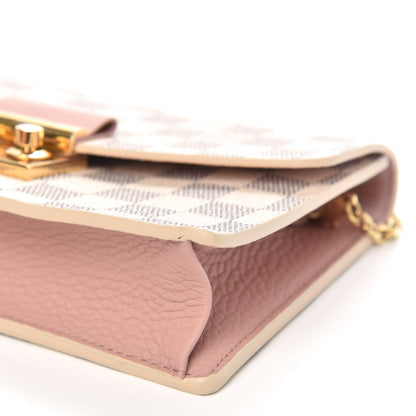 Louis Vuitton Damier Azur Croisette Chain Wallet Rose Ballerine 8 of 9