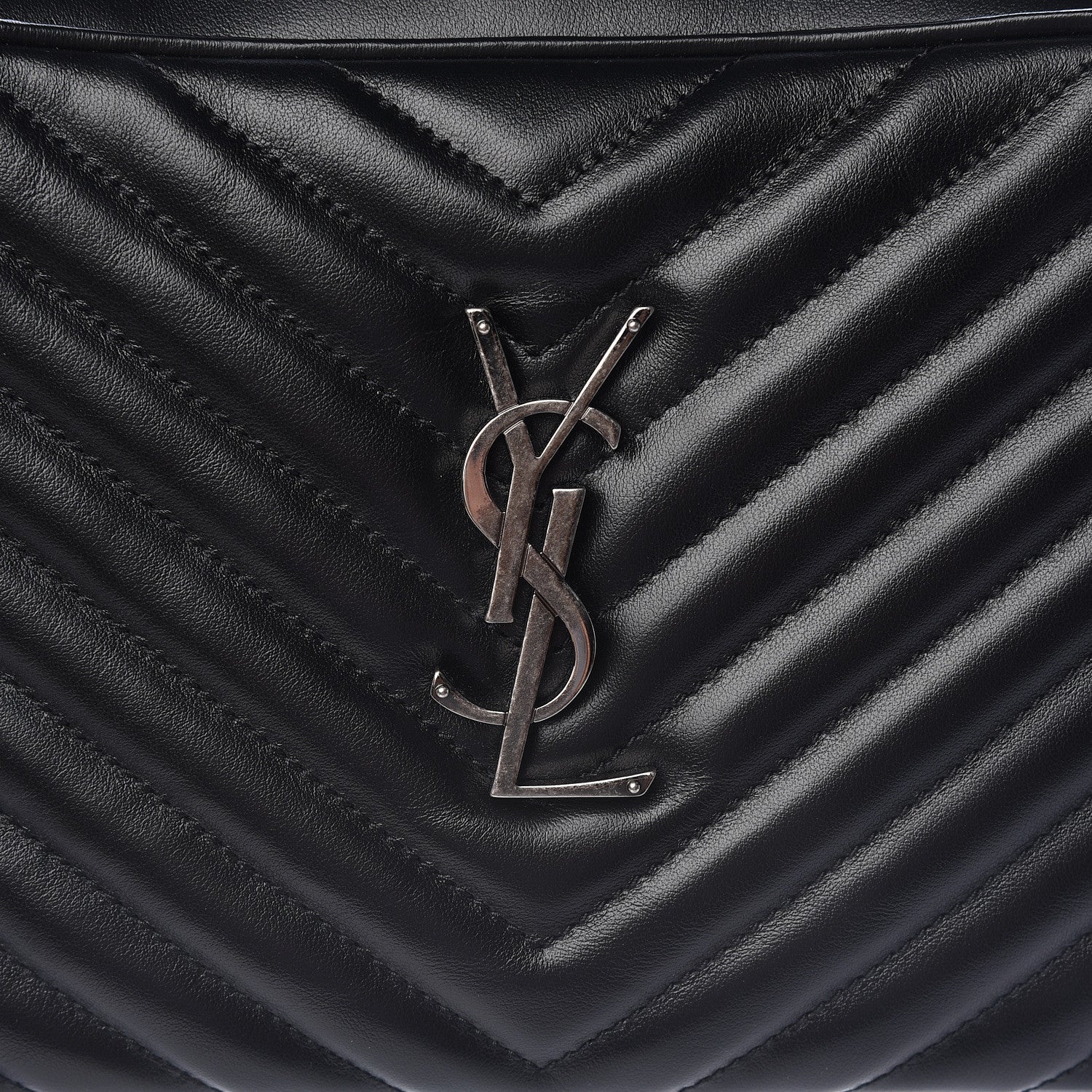 Saint Laurent Calfskin Matelasse Monogram Lou Camera Bag Black 8 of 10