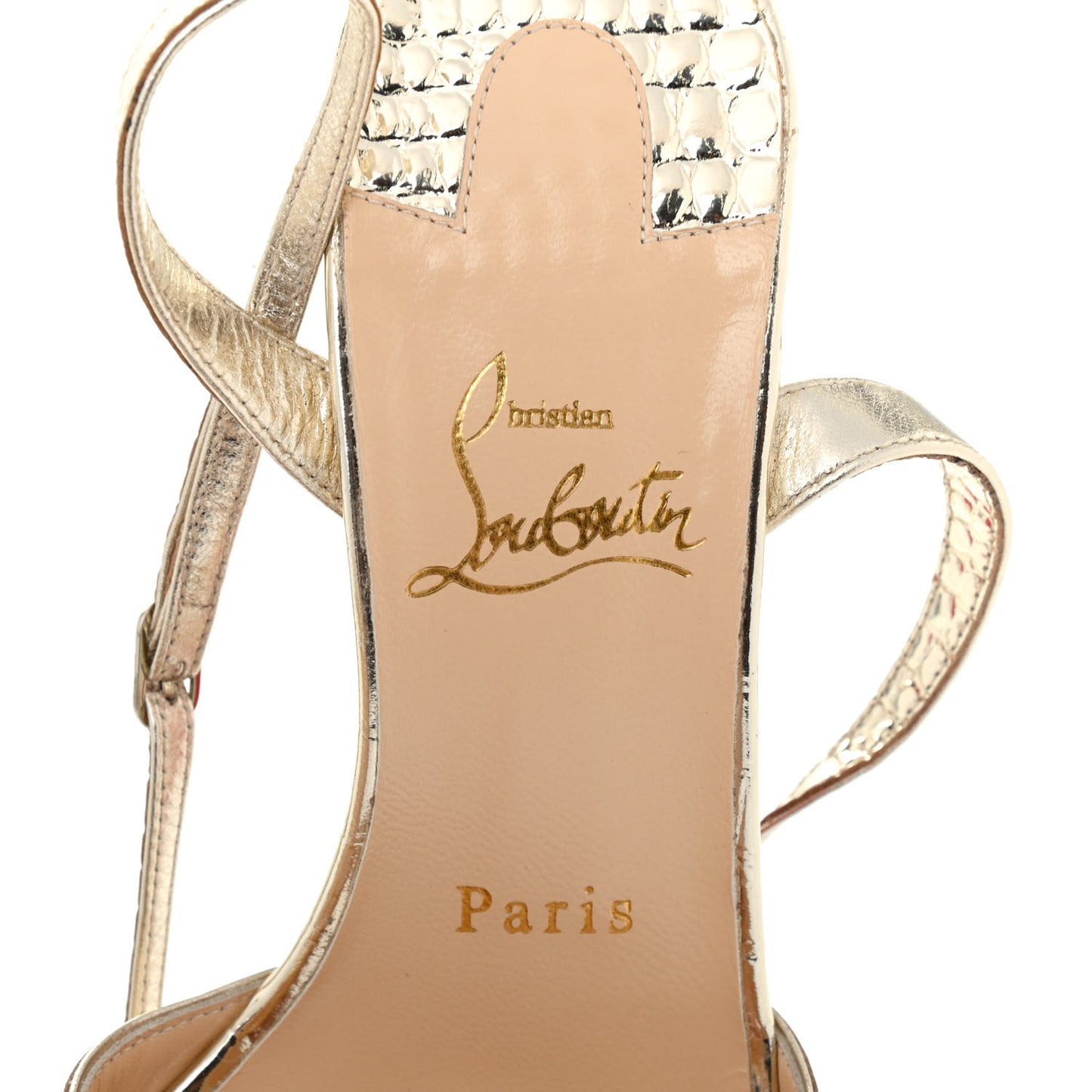 Metallo Cocco Loubiloo 120 Ankle Strap Pumps 37 Platine