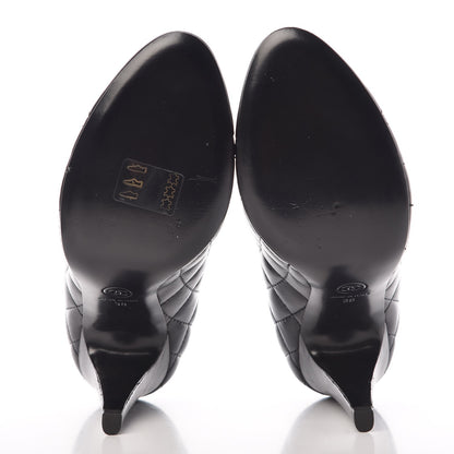 Chanel Lambskin Quilted Cap Toe Pumps 38 Black 5 of 11
