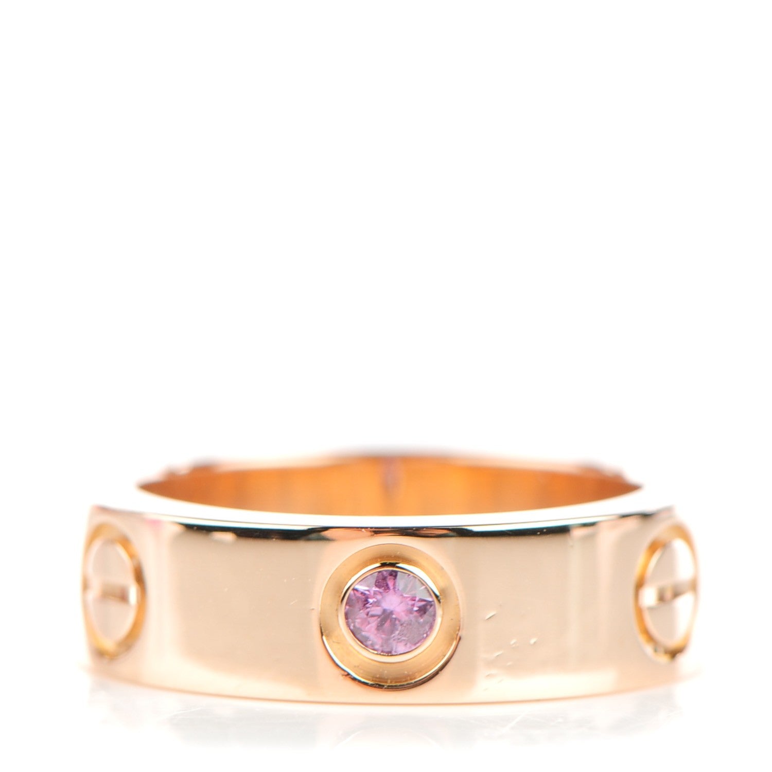 Cartier 18K Pink Gold Pink Sapphire 5.5mm LOVE Ring 49 4.75 1 of 5