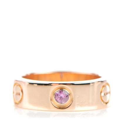 Cartier 18K Pink Gold Pink Sapphire 5.5mm LOVE Ring 49 4.75 1 of 5