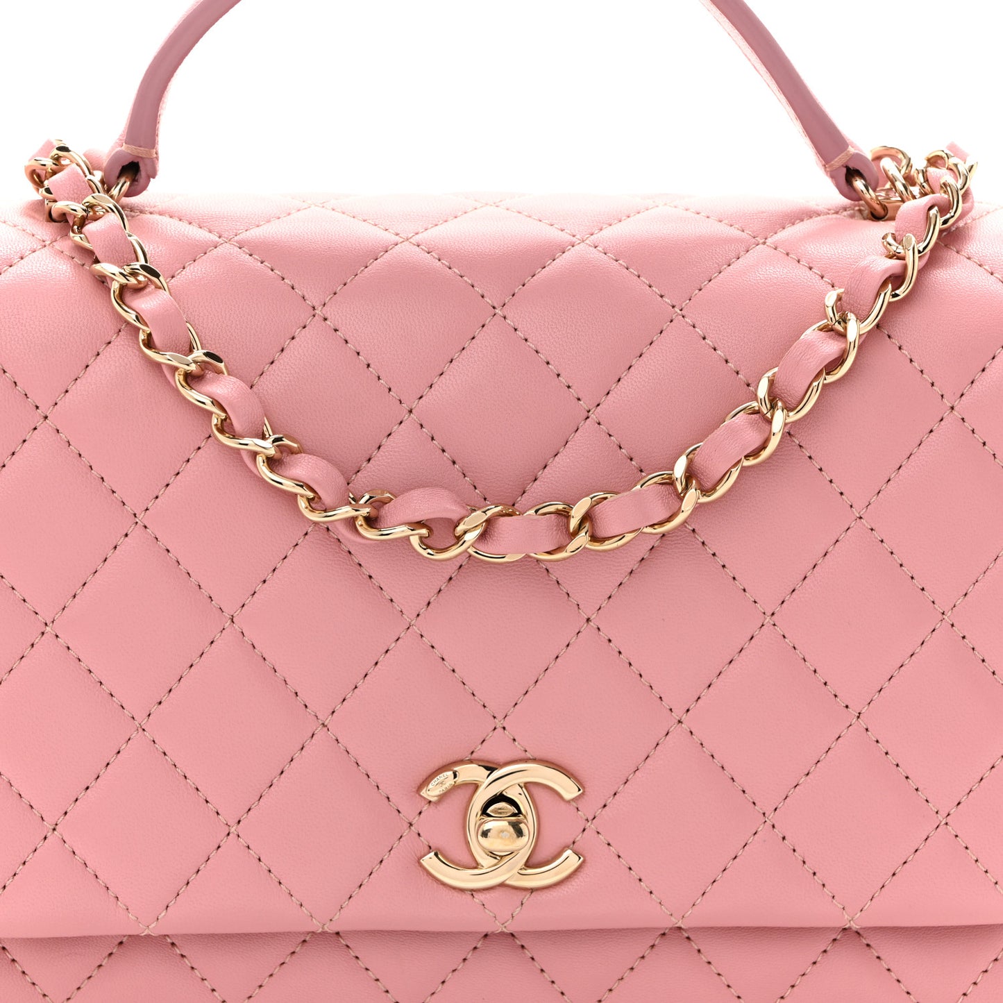 Lambskin Quilted Small Citizen Chic Flap Pink