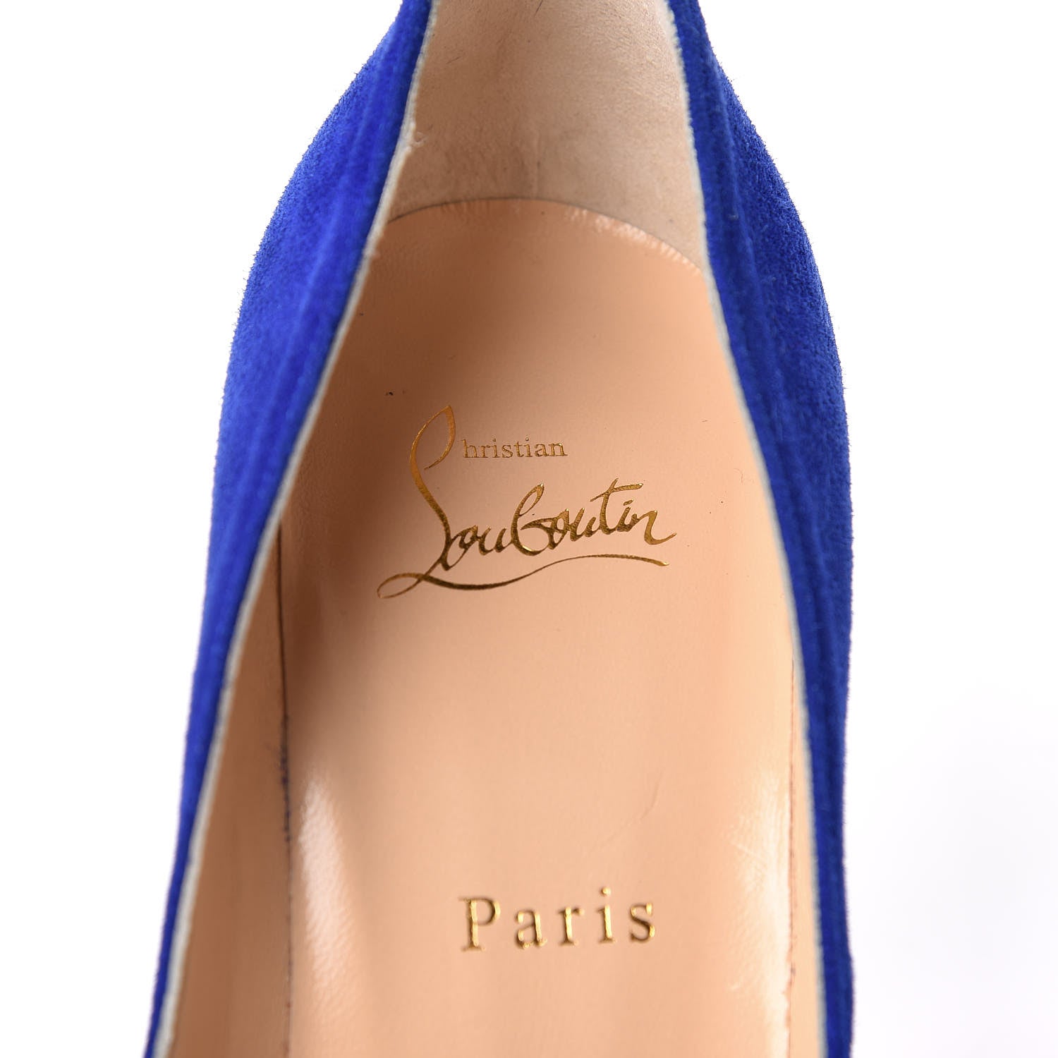 Christian Louboutin Veau Velours Pigalle Follies 100 Pumps 39.5 Azulejo 8 of 10