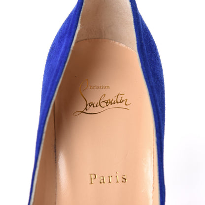 Christian Louboutin Veau Velours Pigalle Follies 100 Pumps 39.5 Azulejo 8 of 10