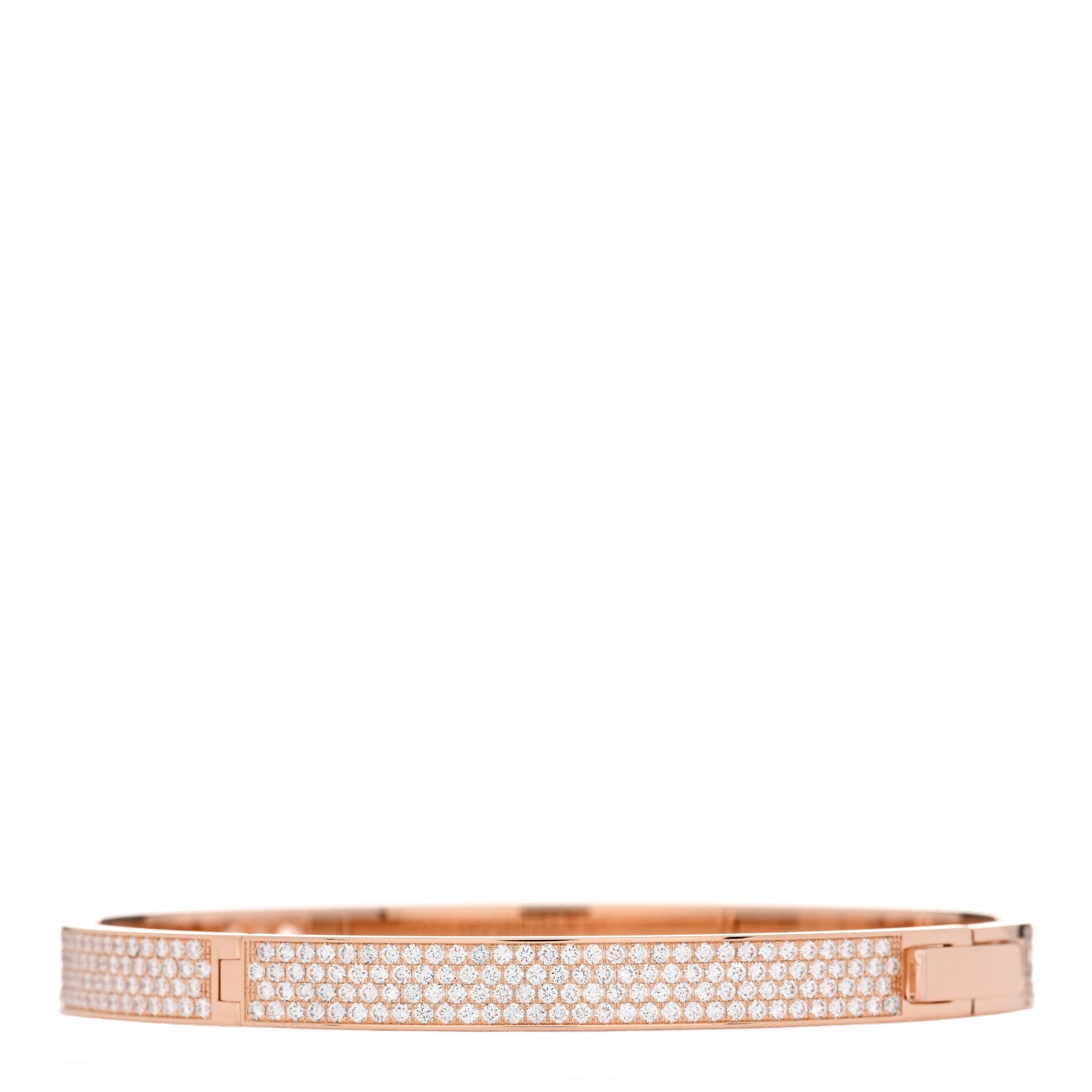 Hermes 18K Rose Gold Pave Diamond H D'Ancre Bracelet ST 2 of 3