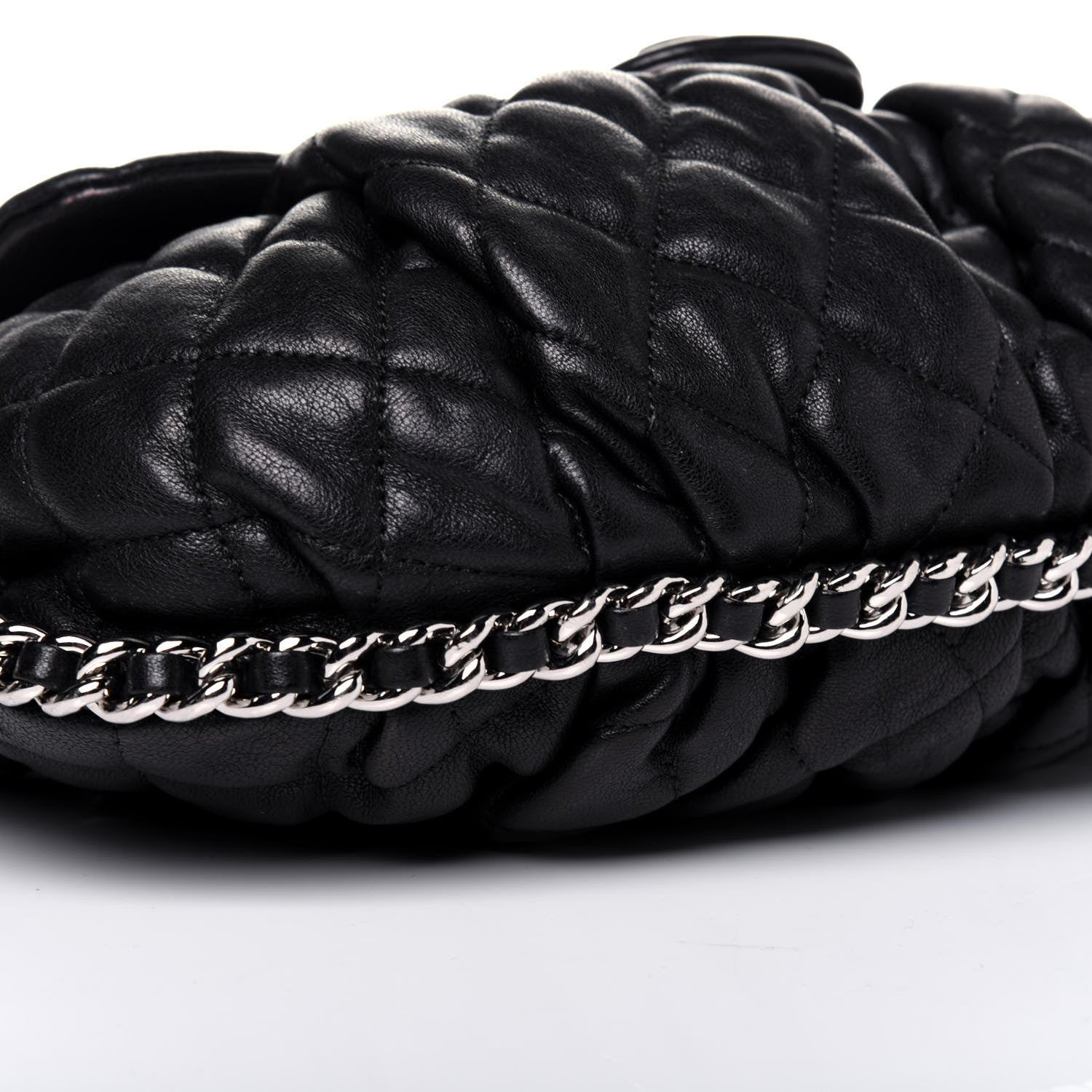 Chanel Washed Lambskin Quilted Mini Chain Around Flap Black 6 of 12