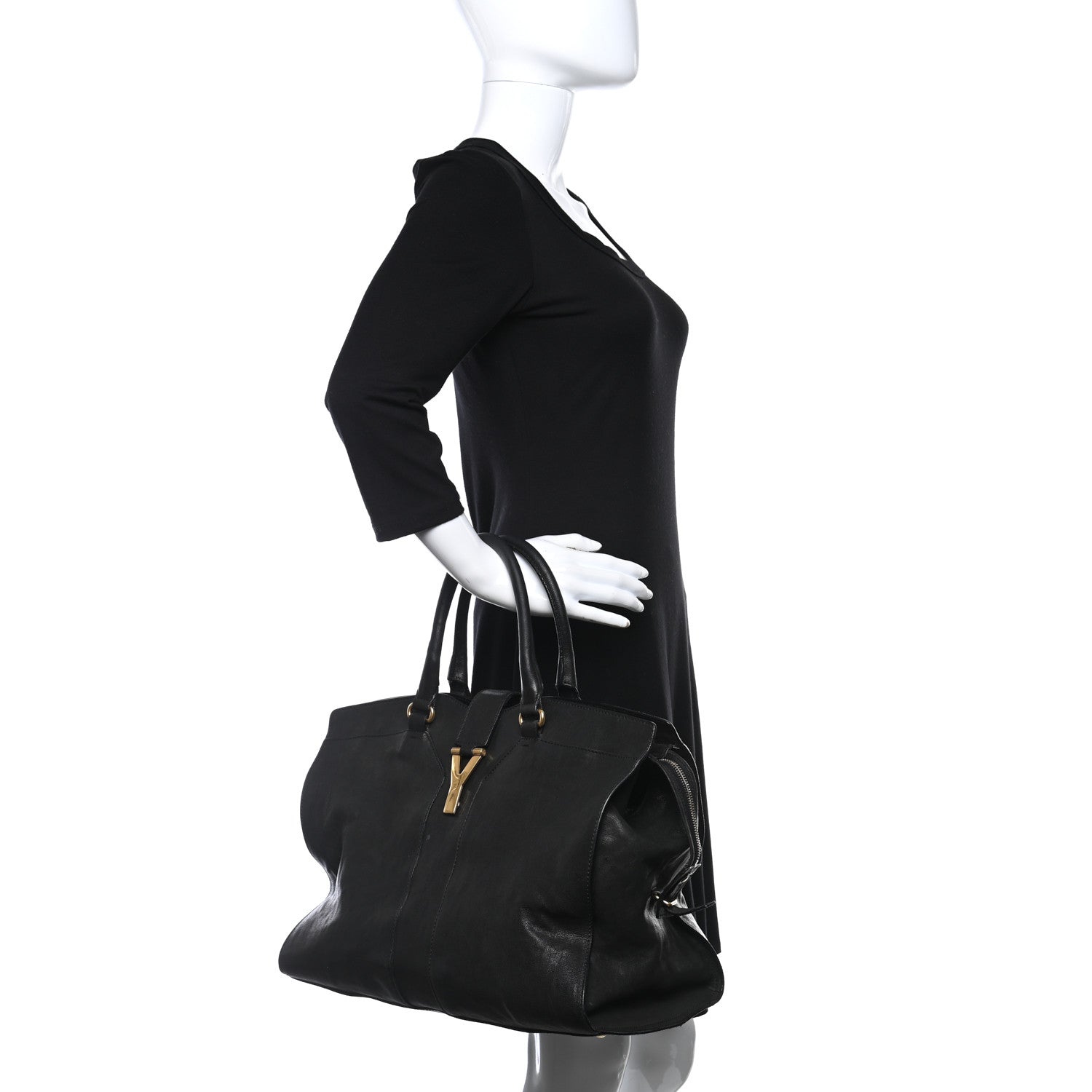 Saint Laurent Sheepskin Large Cabas ChYc Black 2 of 19