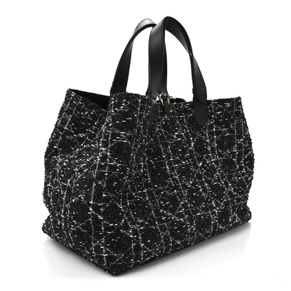 Christian Dior Tweed Cannage Large Toujours Black White 7 of 21
