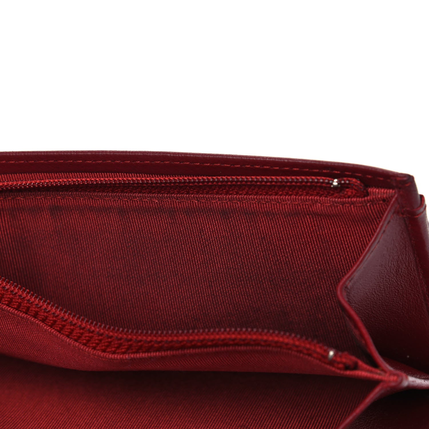 Chanel Lambskin Quilted Yen Wallet Red 8 of 12