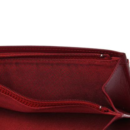 Chanel Lambskin Quilted Yen Wallet Red 8 of 12