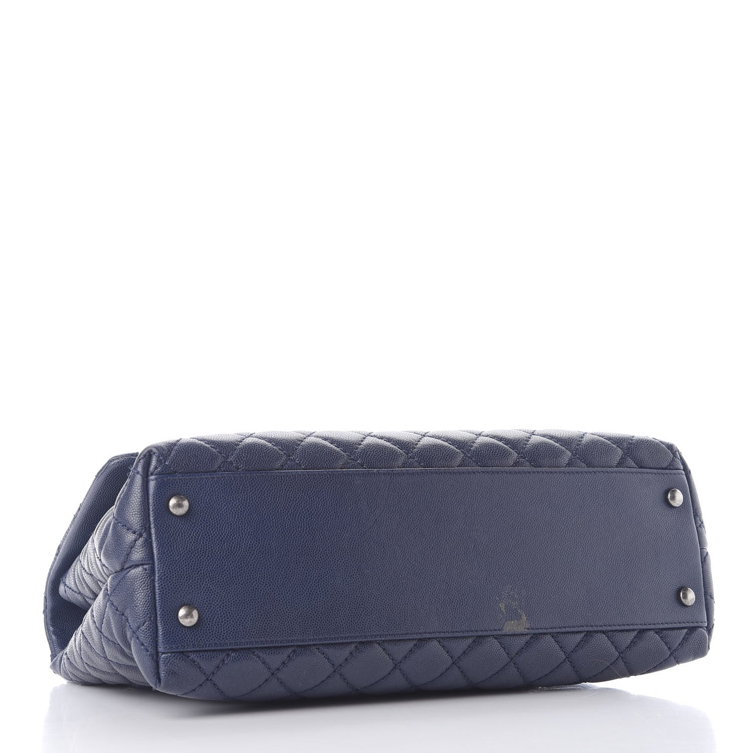 Chanel Caviar Quilted Medium Coco Handle Flap Navy Blue 3 of 9