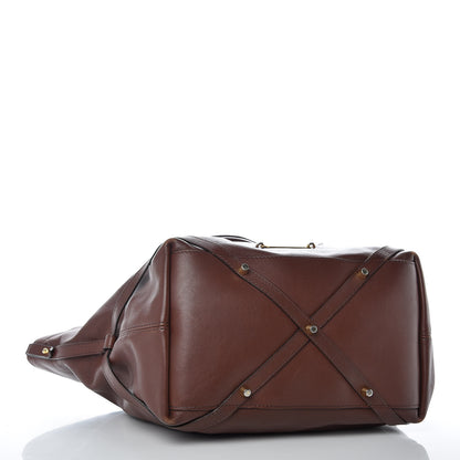 Burberry Soft Calfskin House Check Medium Salisbury Tote Dark Tan 4 of 14