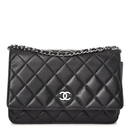 Chanel Lambskin Quilted Wallet On Chain WOC Black 1 of 10